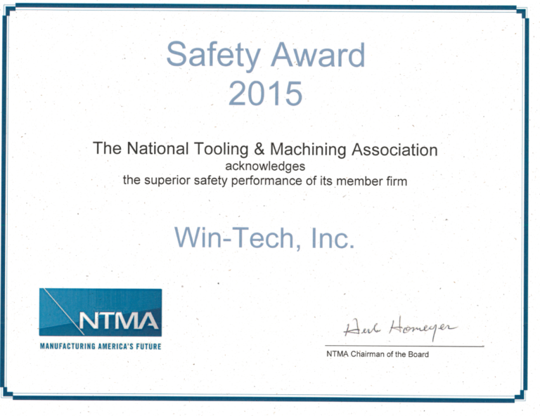 2015 NTMA Safety Award